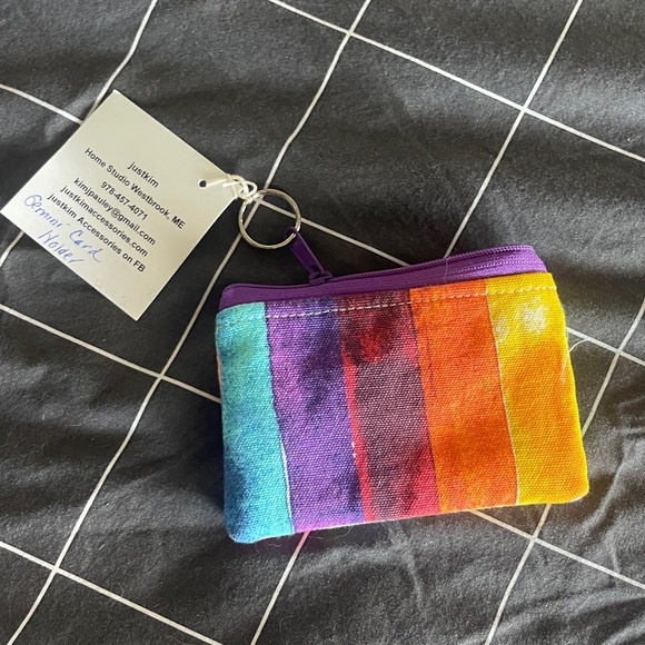 NWT Cute coin purse with key ring by justkim of Westbrook, ME. Fun prints&colors - Picture 2 of 3